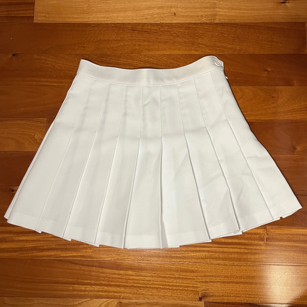 American Apparel White Pleated Tennis Skirt Small